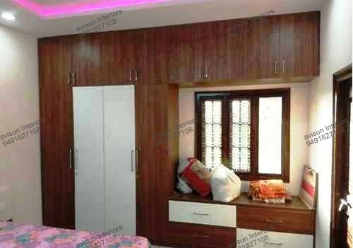 Built-in bedroom wardrobe with matte finish in Visakhapatnam