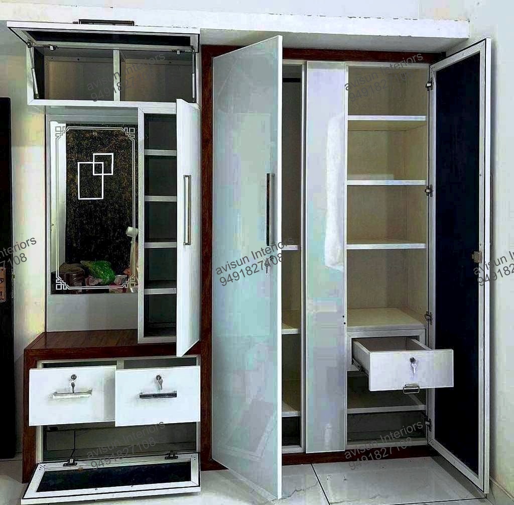 Termite-proof aluminium cupboards design for bedrooms